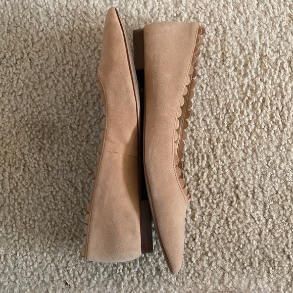 Ann Taylor Suede Scallop Pointy Toe Flats - Picture 4 of 5